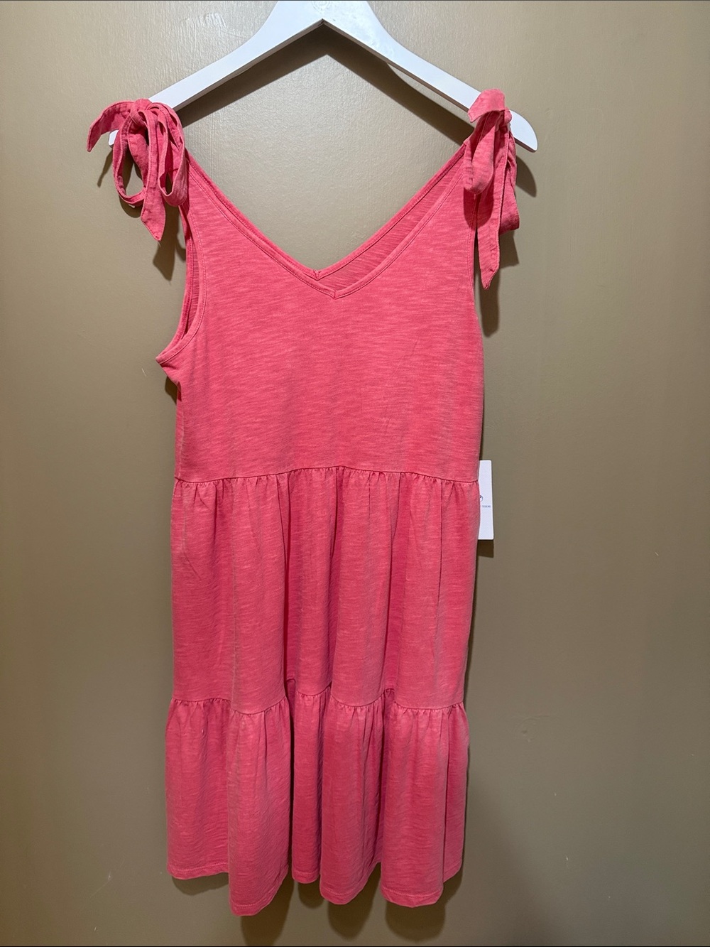 Souther Tide Women’s Pink Tie-Shoulder Tank Dress - 9871